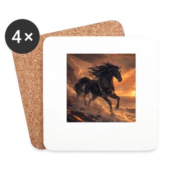 Cheval - Dessous de verre (lot de 4) - blanc - Devant