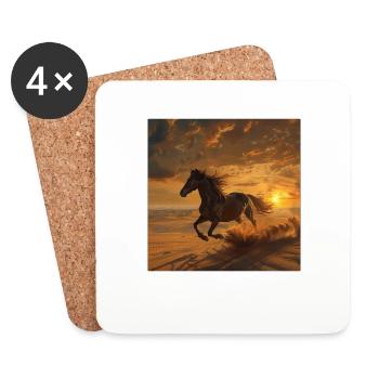 Cheval - Dessous de verre (lot de 4) - blanc - Devant