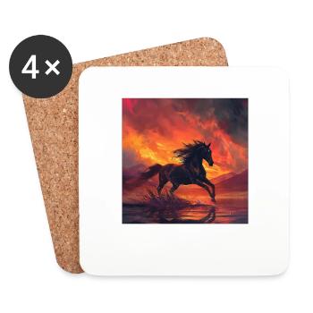 Pferd - Untersetzer (4er-Set) - Weiß - Vorne