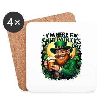Saint-Patrick Bière Leprechaun Kobold Bier - Dessous de verre (lot de 4) - blanc - Devant