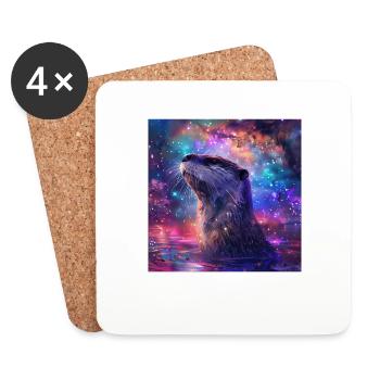 Loutre - Dessous de verre (lot de 4) - blanc - Devant