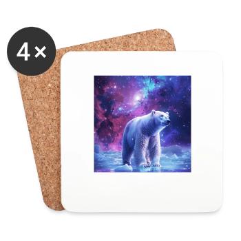 Ours blanc - Dessous de verre (lot de 4) - blanc - Devant