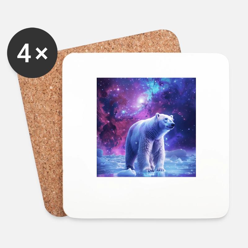 Eisbär - Untersetzer (4er-Set) - Weiß