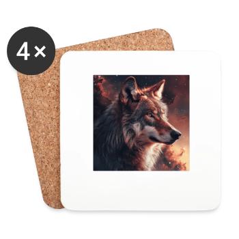 Wolf - Untersetzer (4er-Set) - Weiß - Vorne