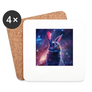 Lapin - Dessous de verre (lot de 4) - blanc - Devant