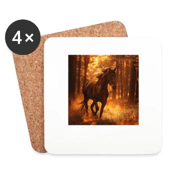 Pferd - Untersetzer (4er-Set) - Weiß - Vorne