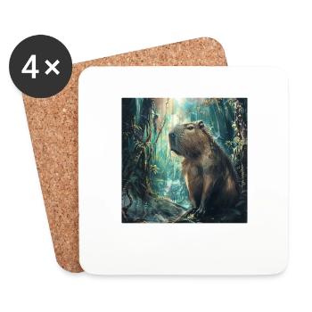 Capybara - Coasters (set of 4) - white - Front