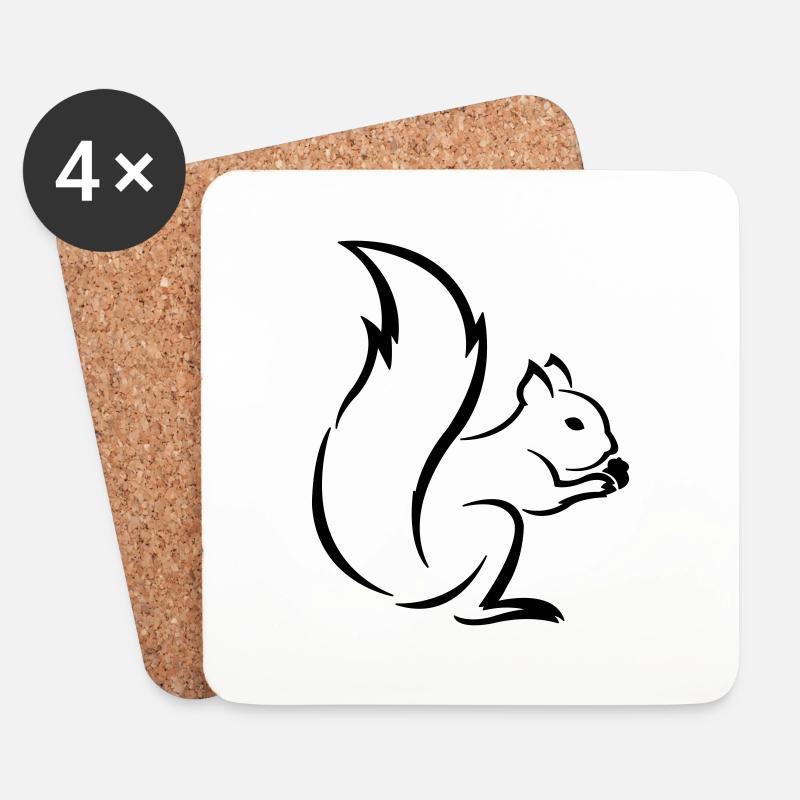 Squirrel - Coasters (set of 4) - white