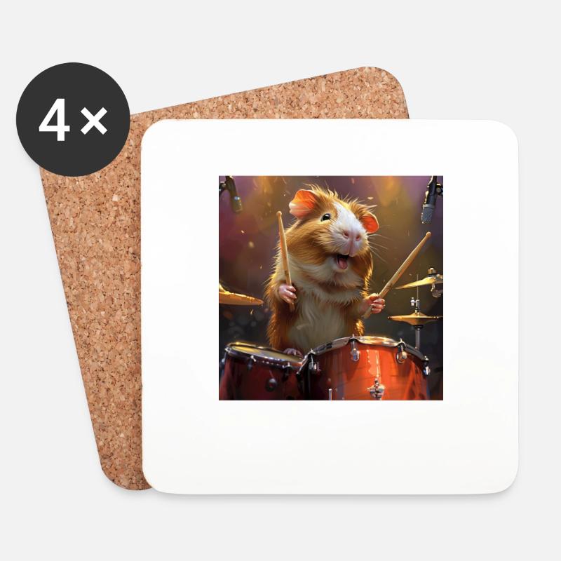 Meerschweinchen - Untersetzer (4er-Set) - Weiß