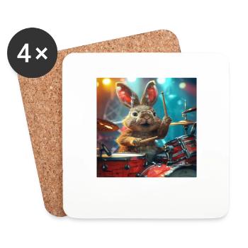 Kaninchen - Untersetzer (4er-Set) - Weiß - Vorne