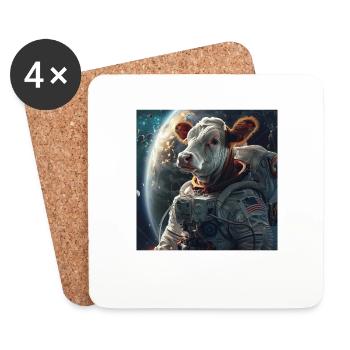 Vache - Dessous de verre (lot de 4) - blanc - Devant
