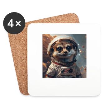 Suricate - Dessous de verre (lot de 4) - blanc - Devant