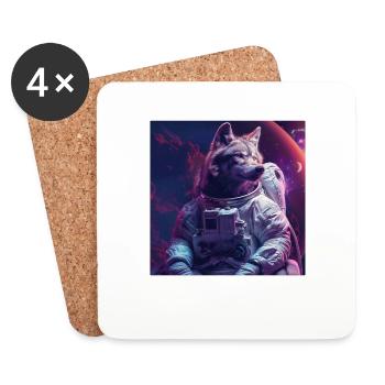 Wolf - Coasters (set of 4) - white - Front