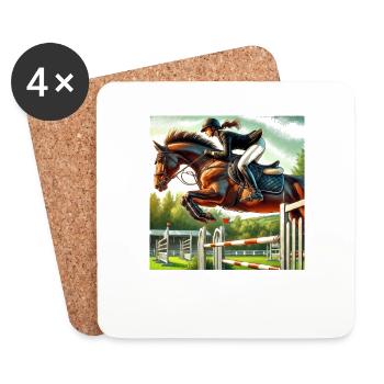 Show Jumper - Coasters (set of 4) - white - Front