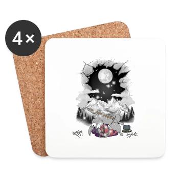 mystical mountaineer mountaineering holiday rabbit mountains - Coasters (set of 4) - white - Front