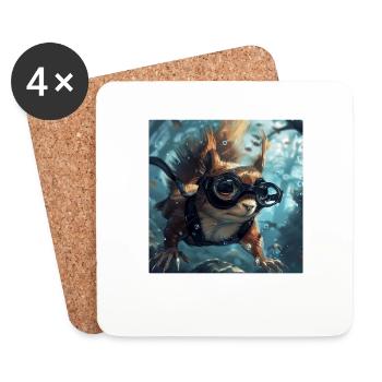 Squirrel - Coasters (set of 4) - white - Front