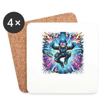 L’électricien peut tout faire - Dessous de verre (lot de 4) - blanc - Devant