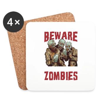 Beware Of Smartphone Zombies - Untersetzer (4er-Set) - Weiß - Vorne
