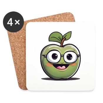 Apple Fruit Fruit Nerd - Coasters (set of 4) - white - Front