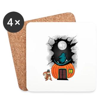 Halloween Citrouille Enfant Enfants Tout-petits Bébé - Dessous de verre (lot de 4) - blanc - Devant