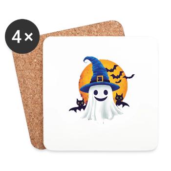 Halloween Gift Women Spirit Men Kids Decoration - Coasters (set of 4) - white - Front