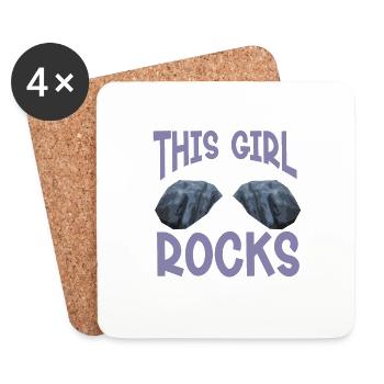 This Girl Stops For Rocks Geology Geologist - Coasters (set of 4) - white - Front