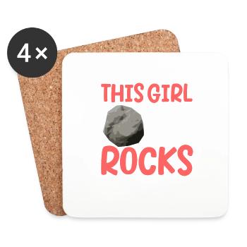 This Girl Stops For Rocks Geology Geologist - Coasters (set of 4) - white - Front