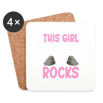 This Girl Stops For Rocks Geology Geologist - Coasters (set of 4) - white - Front