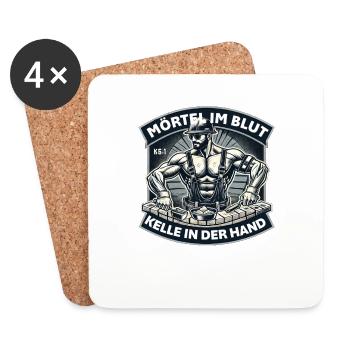Mortar in the blood, trowel in hand - Coasters (set of 4) - white - Front