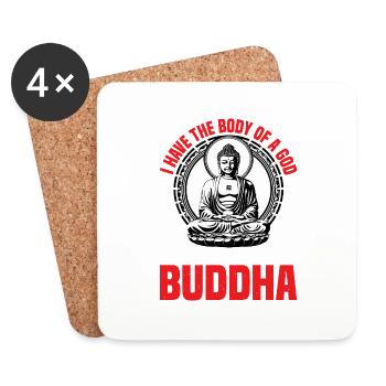 I Have The Body Of A God Unfortunately It's Buddha - Untersetzer (4er-Set) - Weiß - Vorne