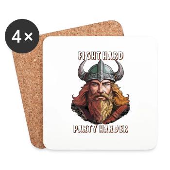 VIKING SE BATTRE DUR, FAIRE LA FÊTE PLUS FORT - Dessous de verre (lot de 4) - blanc - Devant