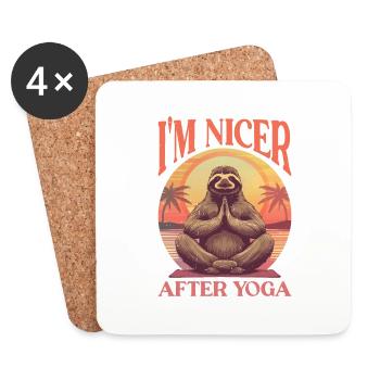 I'm Nicer After Yoga 2 - Untersetzer (4er-Set) - Weiß - Vorne