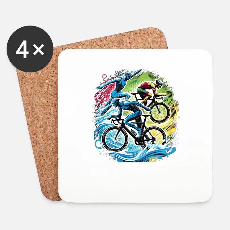 Triathlon ist mein Sport - Untersetzer (4er-Set) - Weiß