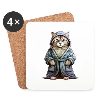 PEIGNOIR POUR CHAT - Dessous de verre (lot de 4) - blanc - Devant