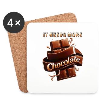IT NEEDS MORE CHOCOLATE - Untersetzer (4er-Set) - Weiß - Vorne