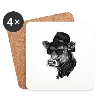 Vache - Dessous de verre (lot de 4) - blanc - Devant