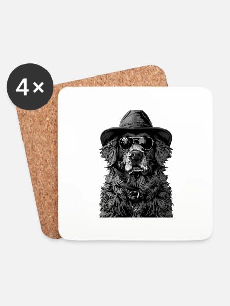 Hund - Untersetzer (4er-Set) - Weiß