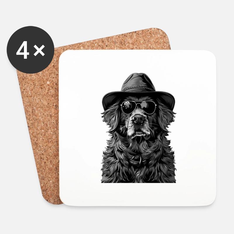 Hund - Untersetzer (4er-Set) - Weiß