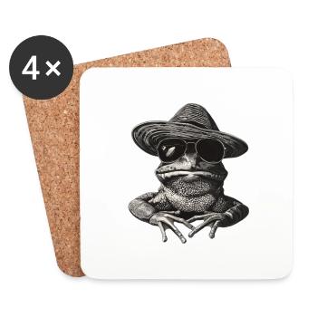 Grenouille - Dessous de verre (lot de 4) - blanc - Devant