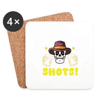 Not allowed to do shots funny alcohol slogan - Coasters (set of 4) - white - Front