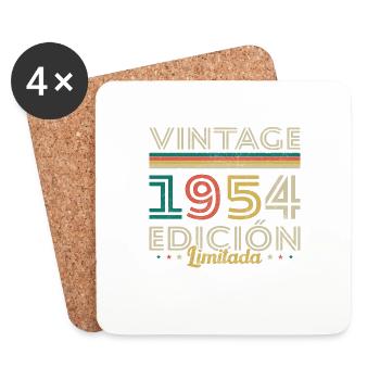 Vinatge 1954 Birthday Gift - Coasters (set of 4) - white - Front
