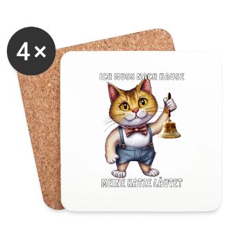MY CAT RINGS - Coasters (set of 4) - white - Front