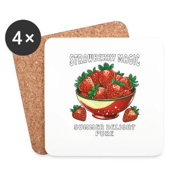 STRAWBERRY MAGIC SUMMER DELIGHT PURE - Untersetzer (4er-Set) - Weiß - Vorne