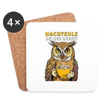 NIGHT OWL AT WORK - Coasters (set of 4) - white - Front