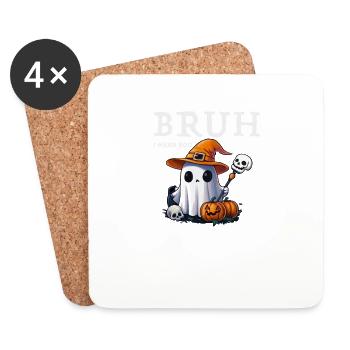 Halloween bruh fantôme boo crâne citrouille - Dessous de verre (lot de 4) - blanc - Devant