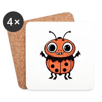 Ladybug Halloween Comic Funny - Coasters (set of 4) - white - Front