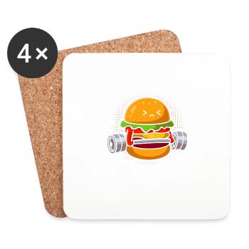 Burger aujourd’hui Salle de sport demain - Dessous de verre (lot de 4) - blanc - Devant