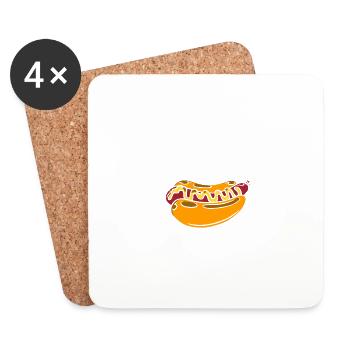Hot Diggity Dog - Untersetzer (4er-Set) - Weiß - Vorne