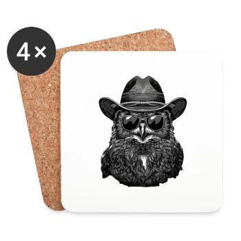 Owl - Coasters (set of 4) - white - Front