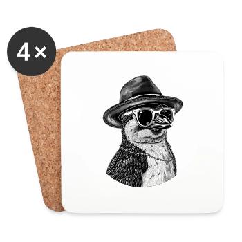 Pingouin - Dessous de verre (lot de 4) - blanc - Devant